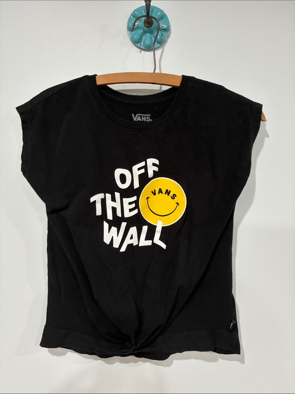 Vans Black Tee with Yellow Smiley Logo